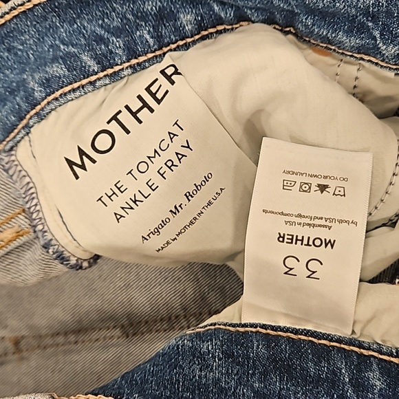 💕MOTHER💕 The Tomcat Ankle Fray Jeans ~ Arigato Mr. Roboto Button Fly 33 NWT - Picture 16 of 16